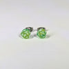 Limeburst D20 Stud Earrings - Yellow Teal Lime Green Dice Jewelry
