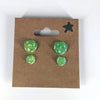 Limeburst D20 Sterling Silver Stud Earrings - Yellow Teal Lime Green Dice Jewelry