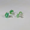 Limeburst D20 Sterling Silver Stud Earrings - Yellow Teal Lime Green Dice Jewelry