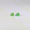 Limeburst D20 Sterling Silver Stud Earrings - Yellow Teal Lime Green Dice Jewelry