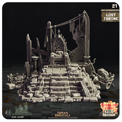 3D Printed Cast n Play Lost Throne The Lost Castle Terrain Set 28mm 32mm D&D