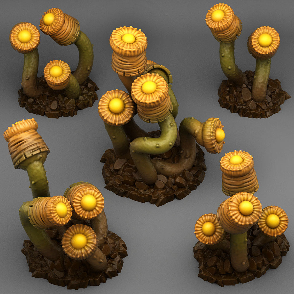 3D Printed Fantastic Plants and Rocks Luminous Plants 28mm