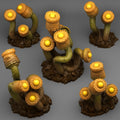 3D Printed Fantastic Plants and Rocks Luminous Plants 28mm - 32mm D&D Wargaming