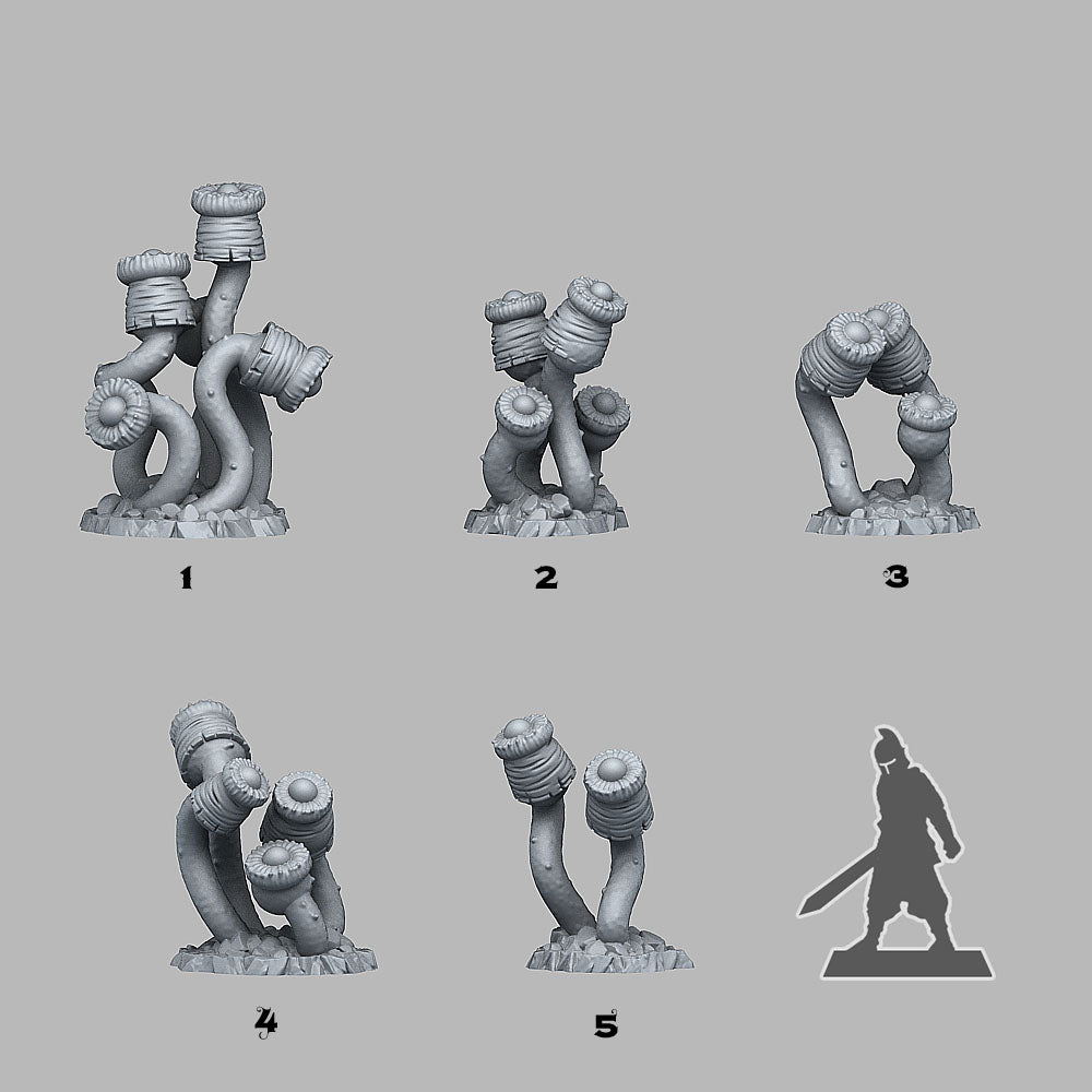 3D Printed Fantastic Plants and Rocks Luminous Plants 28mm - 32mm D&D Wargaming
