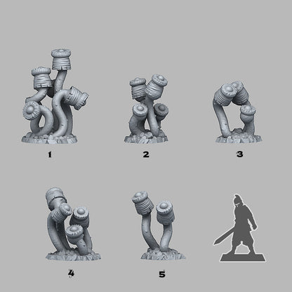 3D Printed Fantastic Plants and Rocks Luminous Plants 28mm - 32mm D&D Wargaming