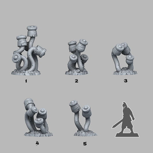 3D Printed Fantastic Plants and Rocks Luminous Plants 28mm - 32mm D&D Wargaming
