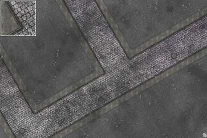 Mats by Mars: Victorian Alley (Bend Rd) Tabletop Wargaming Play Mat