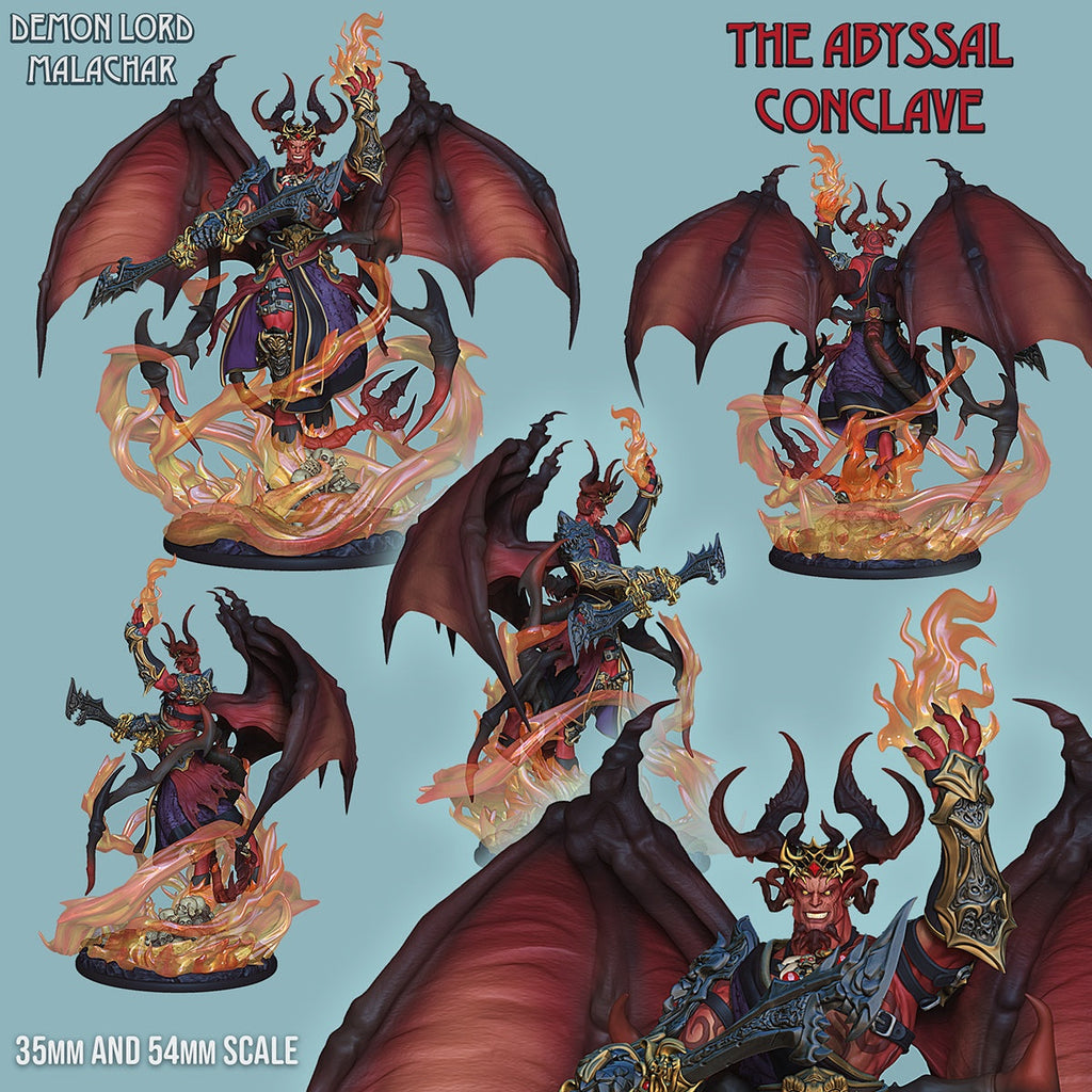 Demon King Malachar – The Abyssal Conclave Miniature – 35mm & 54mm Scale
