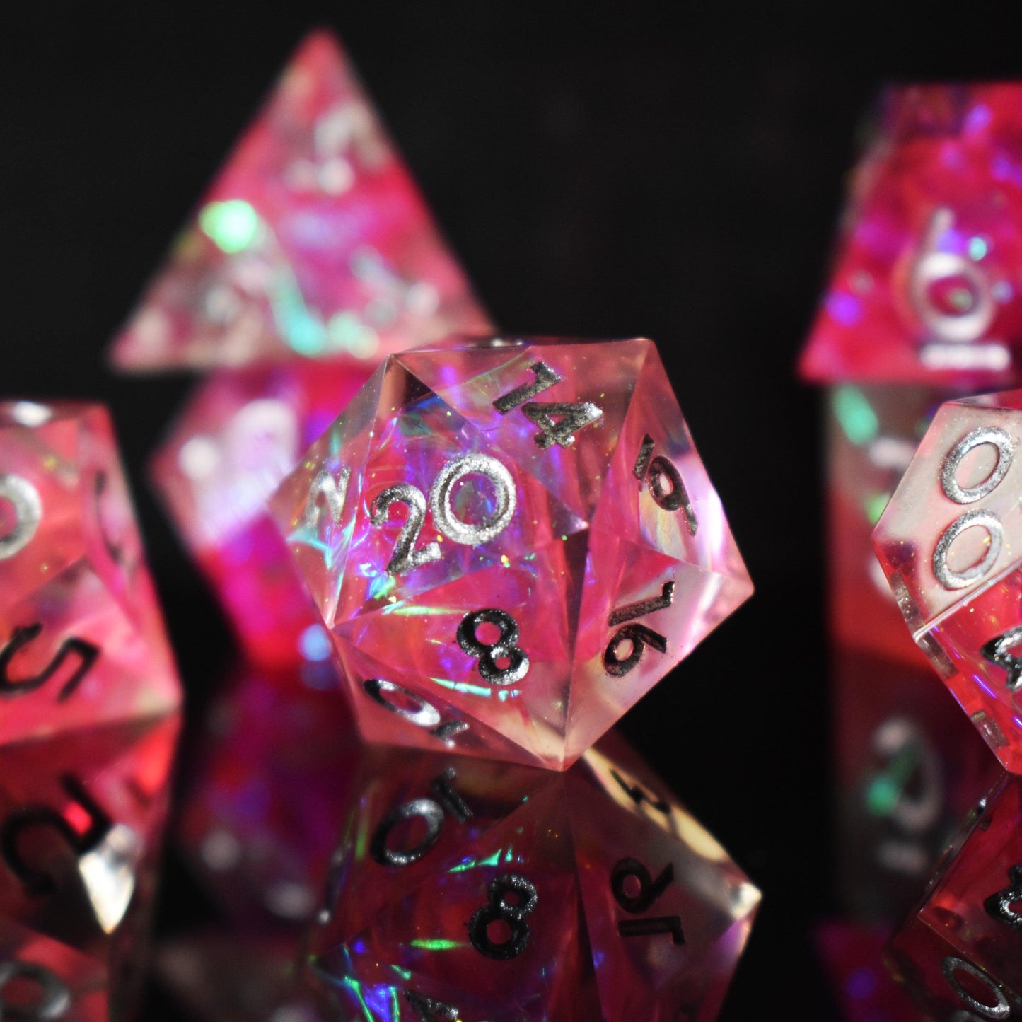 Mage Armor Sharp-Edged Resin Dice Set – 7-Piece Polyhedral RPG Dice