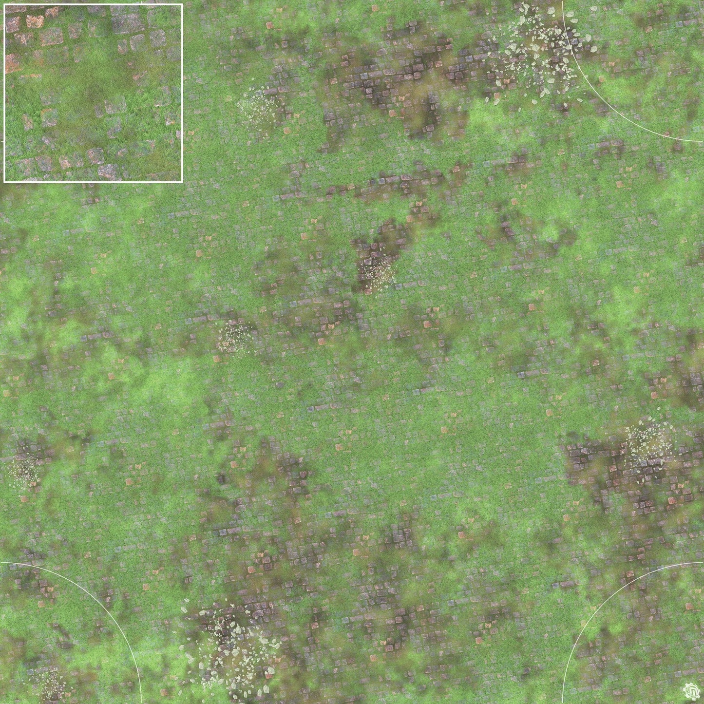 Mats by Mars: Overgrown Cobbles v1.0 Tabletop Wargaming Play Mat