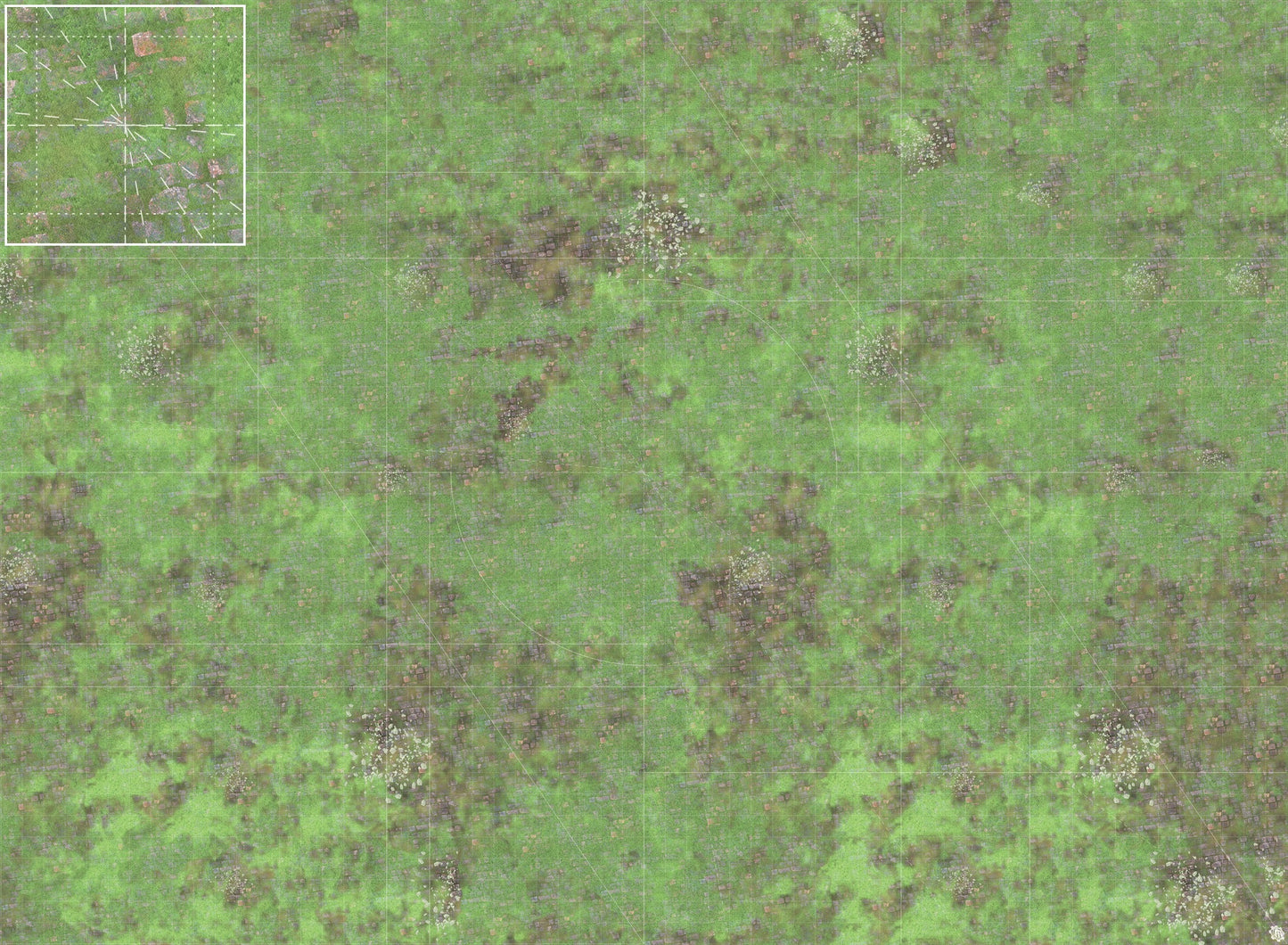 Mats by Mars: Overgrown Cobbles v1.0 Tabletop Wargaming Play Mat