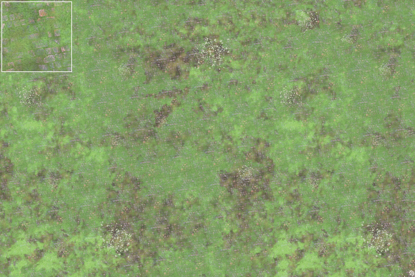 Mats by Mars: Overgrown Cobbles v1.0 Tabletop Wargaming Play Mat