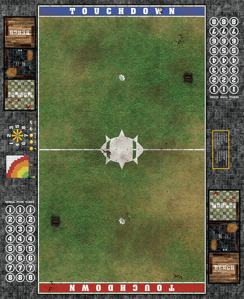 Grassy Spring Fantasy Football Play Mat – Classic Blood Bowl Pitch by Mats by Mars