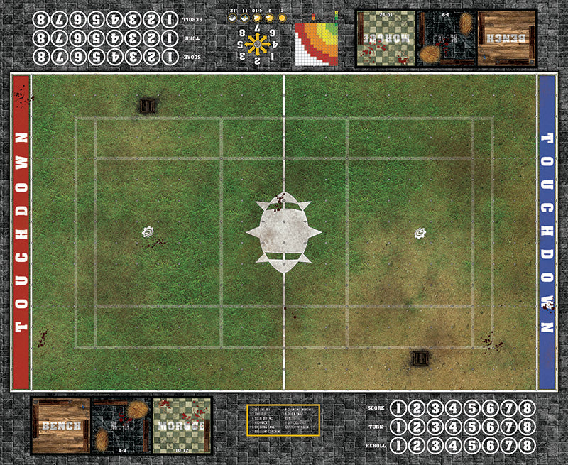 Grassy Spring Fantasy Football Play Mat – Classic Blood Bowl Pitch by Mats by Mars