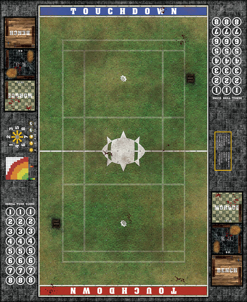 Grassy Spring Fantasy Football Play Mat – Classic Blood Bowl Pitch by Mats by Mars