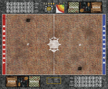 Mats by Mars:  Red Sett Stone Fantasy Football Play Mat / Pitch