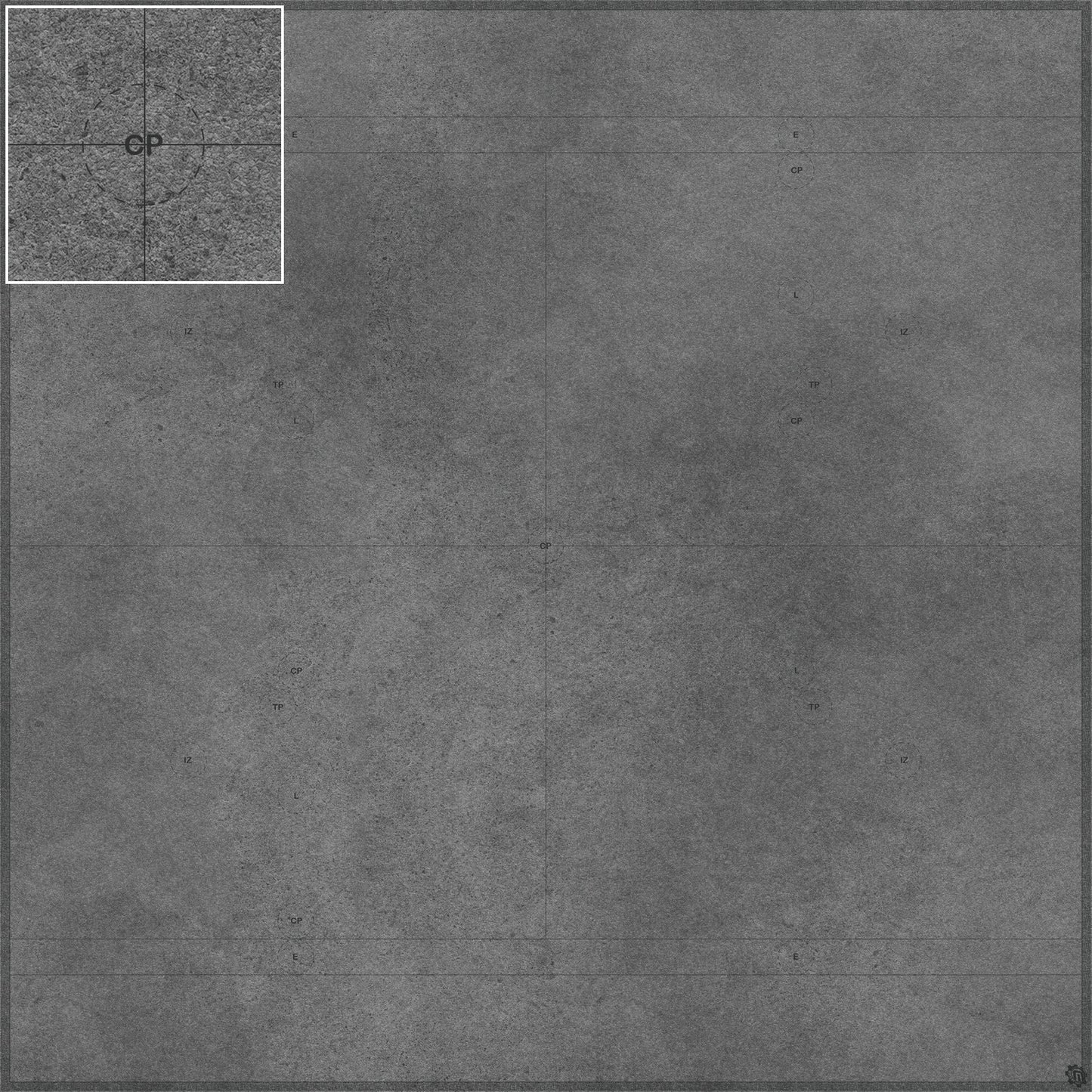 Mats by Mars: Koncrete Blok (Extra Dark) Tabletop Wargaming Play Mat