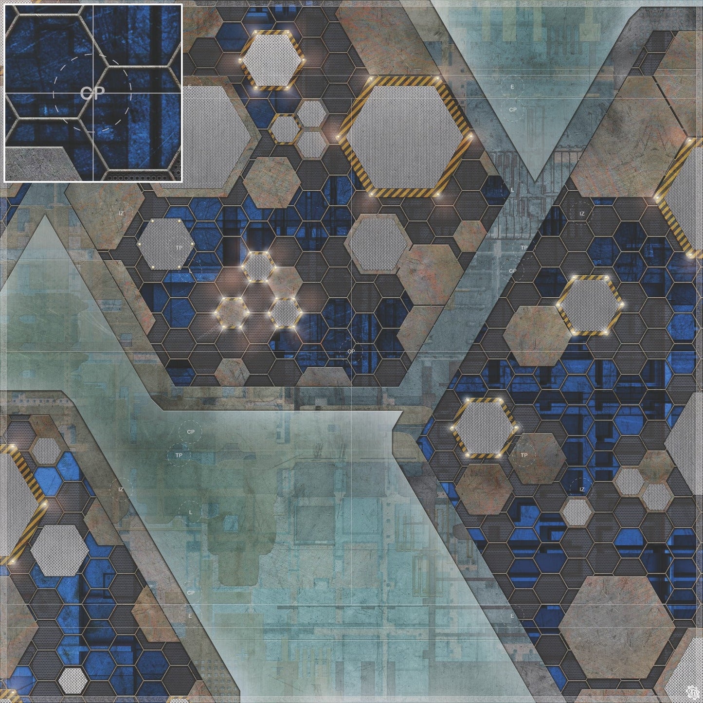 Mats by Mars: Quinfinity Sapphire Tabletop Wargaming Play Mat