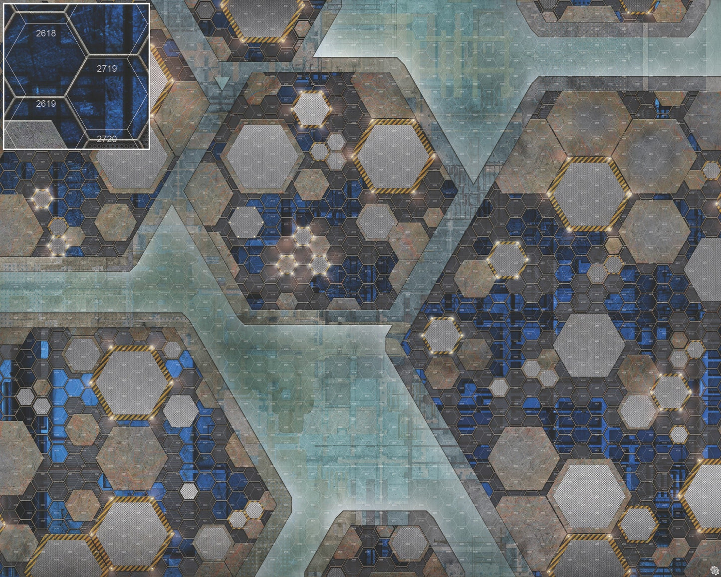Mats by Mars: Quinfinity Sapphire Tabletop Wargaming Play Mat