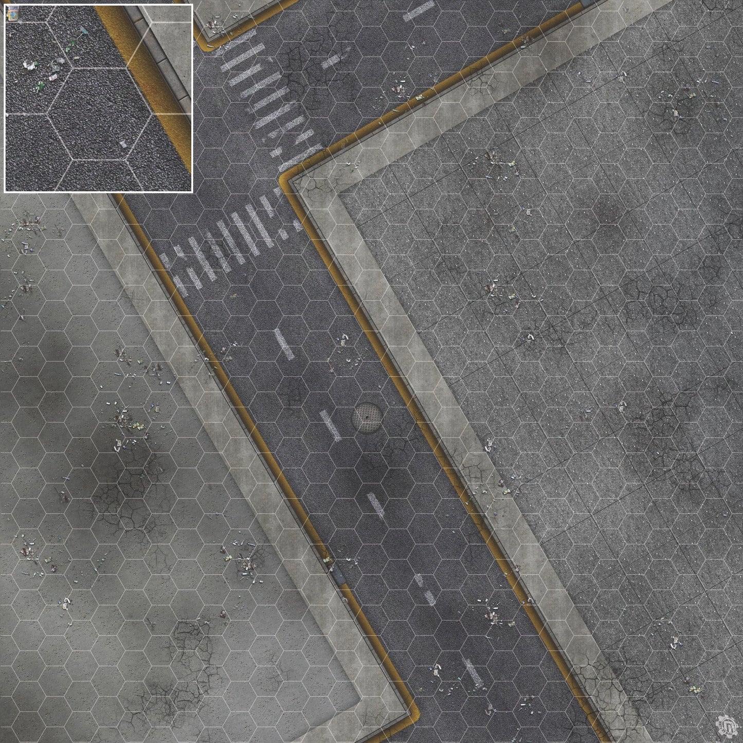 Mats by Mars: Crime Alley (Bend Rd) Tabletop Wargaming Play Mat