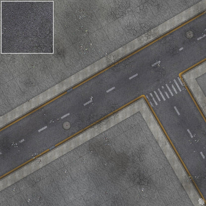Mats by Mars: Crime Alley (Intersection) Tabletop Wargaming Play Mat