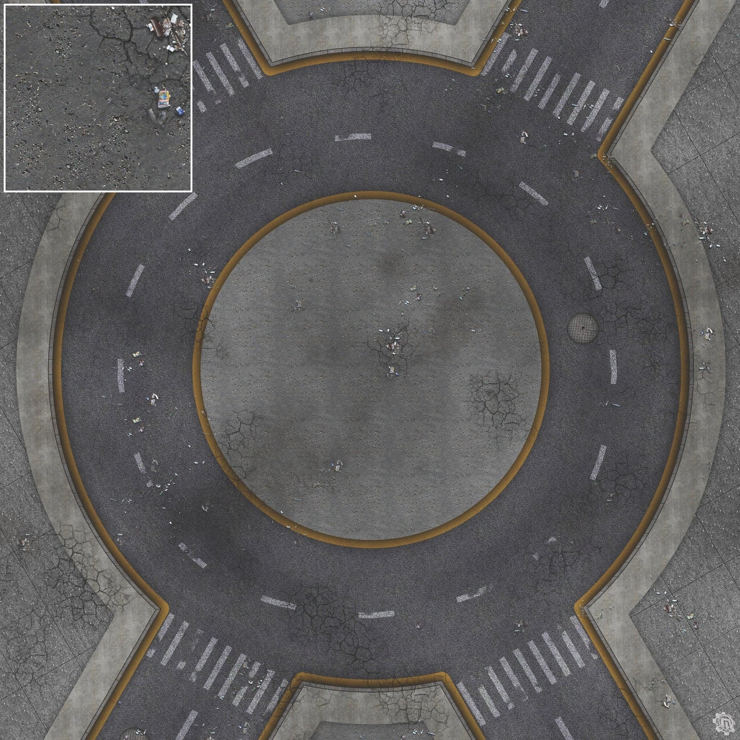Mats by Mars: Crime Alley (Circle) Tabletop Wargaming Play Mat