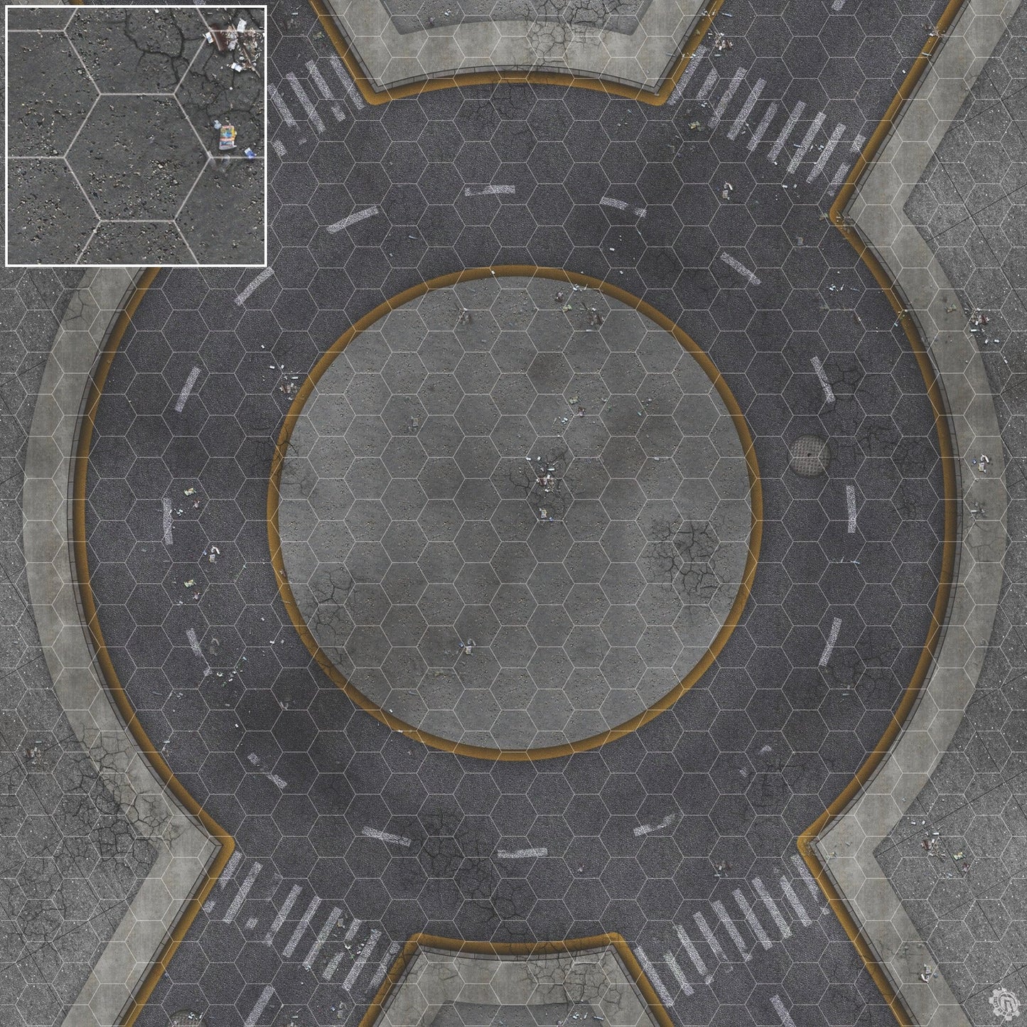 Mats by Mars: Crime Alley (Circle) Tabletop Wargaming Play Mat