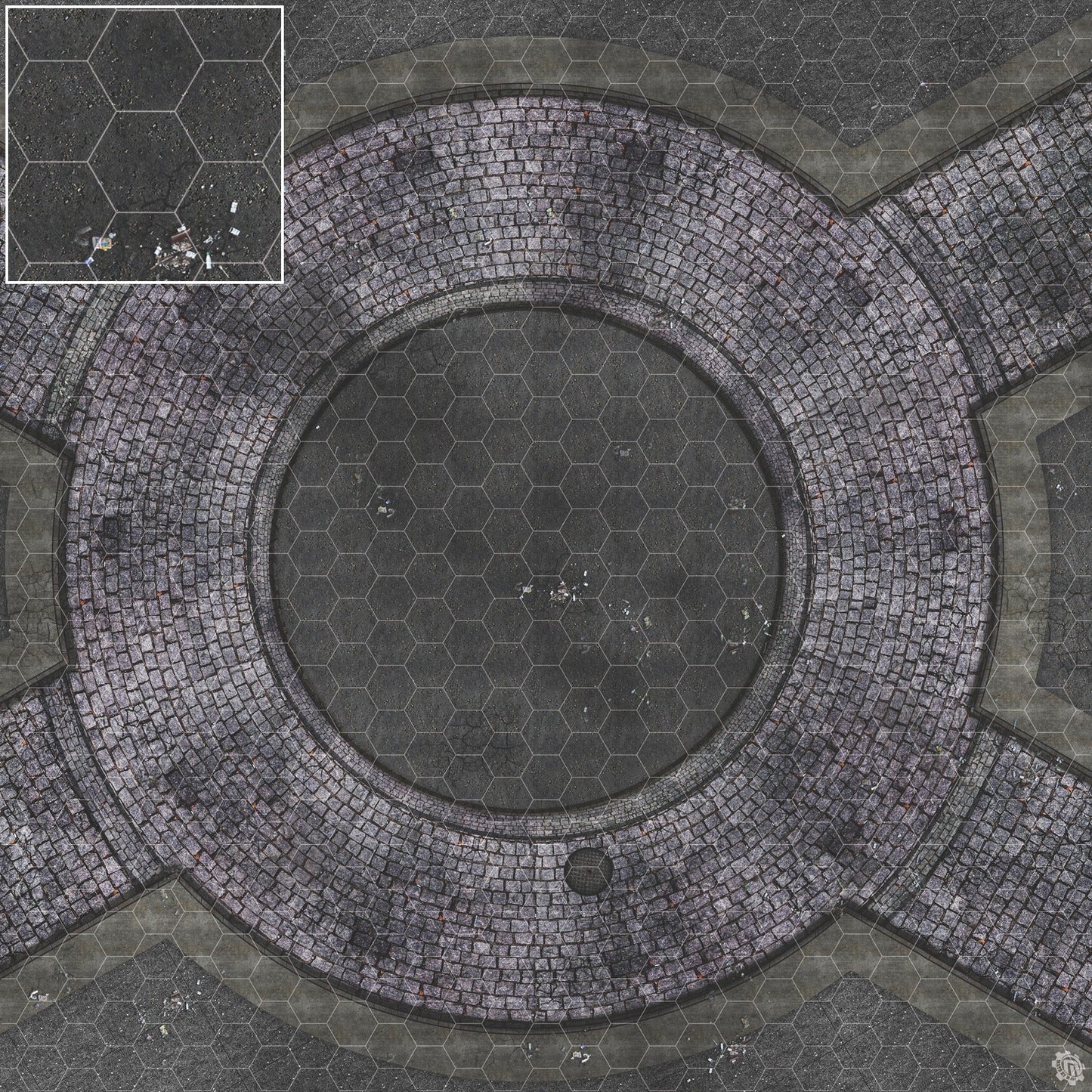 Mats by Mars: Victorian Alley (Circle) Tabletop Wargaming Play Mat