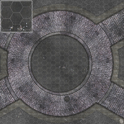 Mats by Mars: Victorian Alley (Circle) Tabletop Wargaming Play Mat