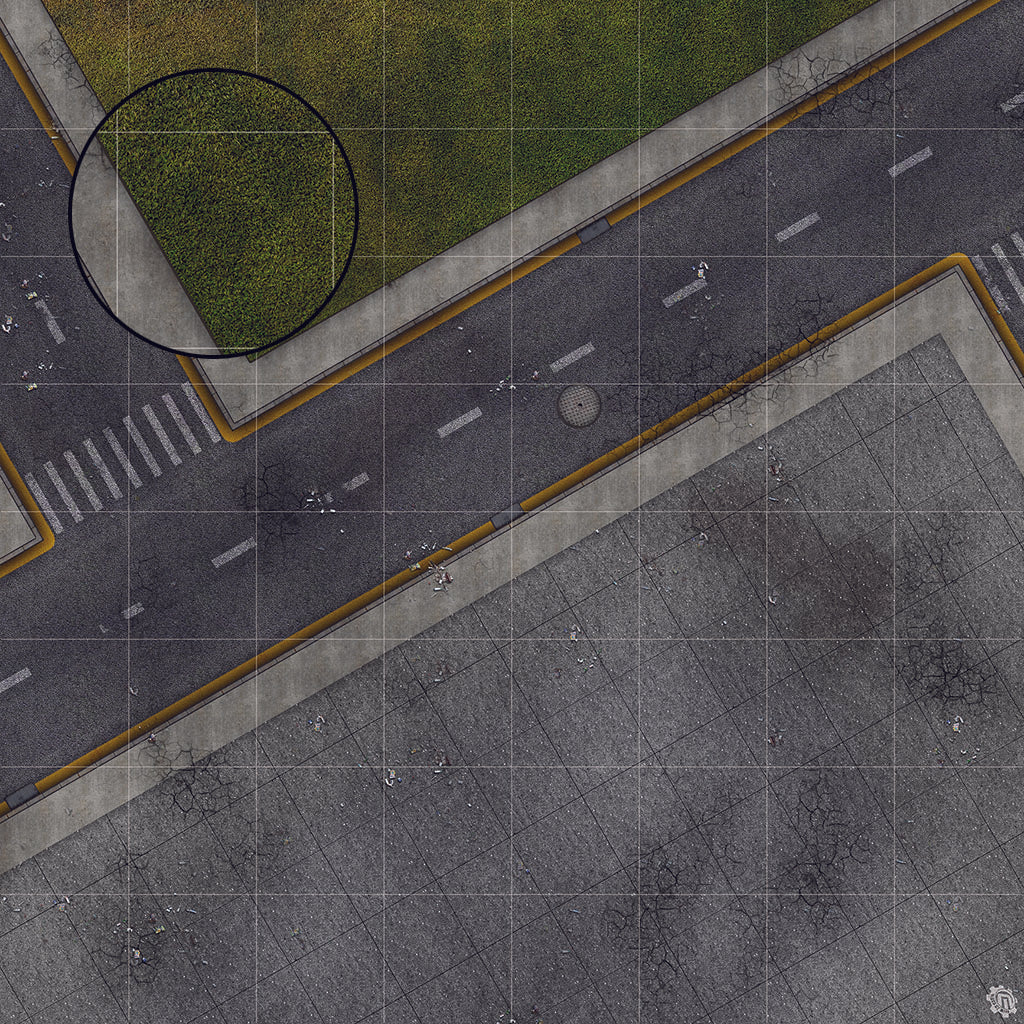 Park Avenue Intersection Urban Play Mat - Premium Tabletop Wargaming Surface by Mats by Mars