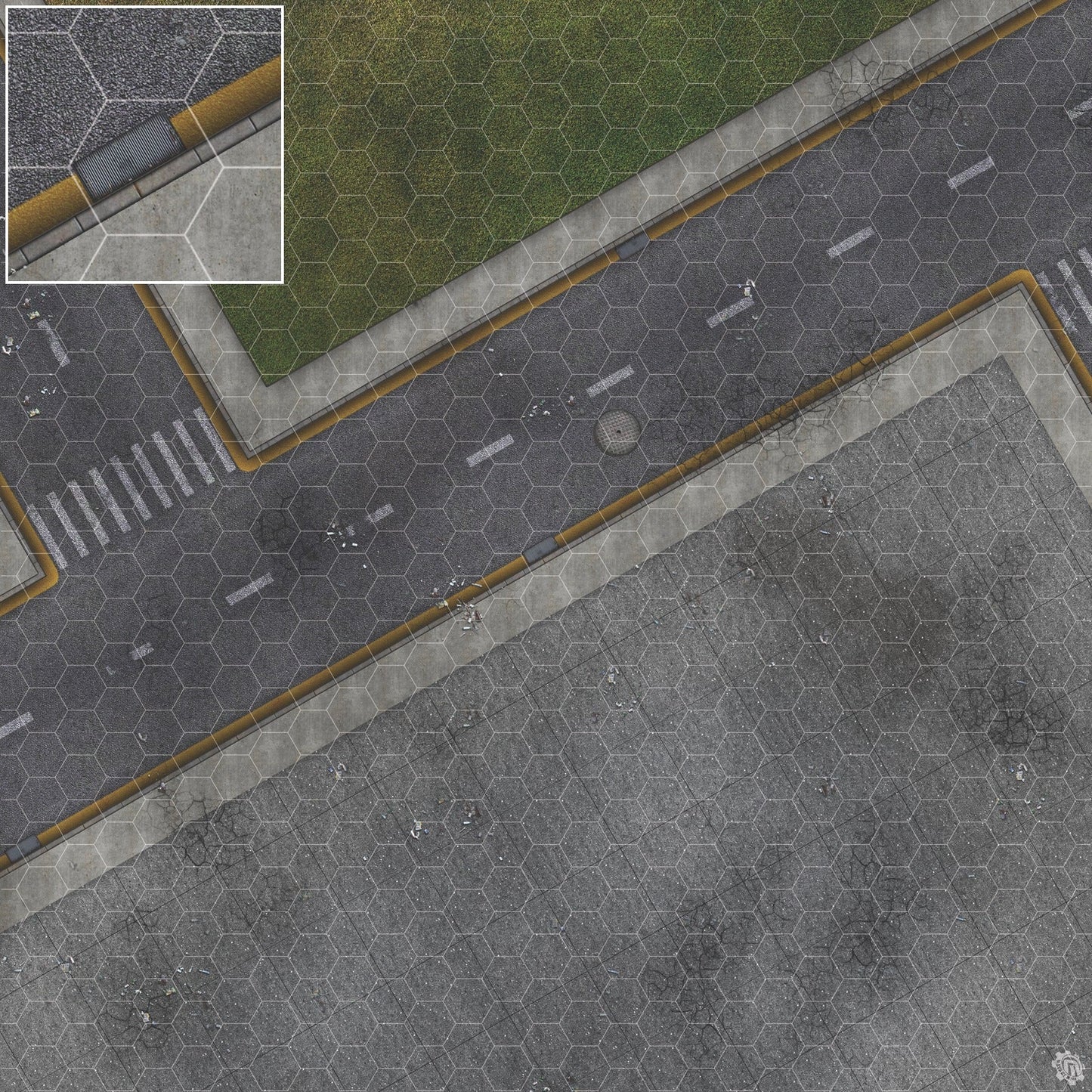 Park Avenue Intersection Urban Play Mat - Premium Tabletop Wargaming Surface by Mats by Mars