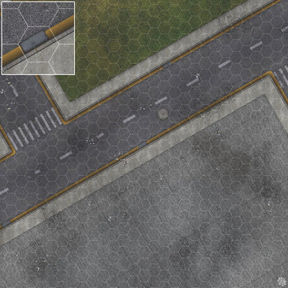 Park Avenue Intersection Urban Play Mat - Premium Tabletop Wargaming Surface by Mats by Mars