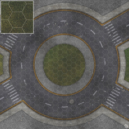Mats by Mars: Park Avenue (Circle) Tabletop Wargaming Play Mat