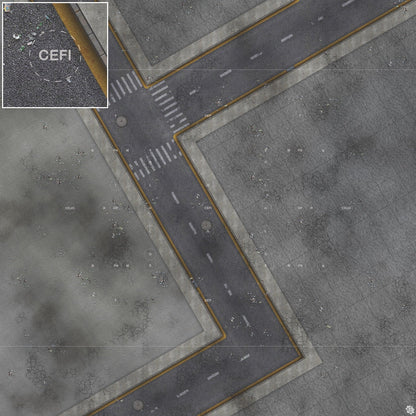Mats by Mars: Crime Alley (Bend Rd) Tabletop Wargaming Play Mat