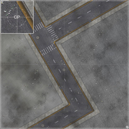 Mats by Mars: Crime Alley (Bend Rd) Tabletop Wargaming Play Mat