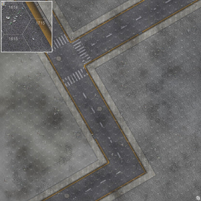 Mats by Mars: Crime Alley (Bend Rd) Tabletop Wargaming Play Mat