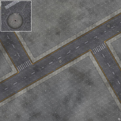 Mats by Mars: Crime Alley (Intersection) Tabletop Wargaming Play Mat