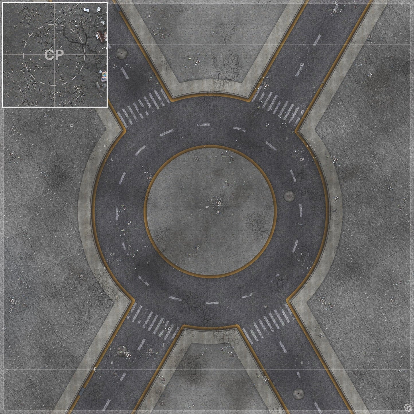 Mats by Mars: Crime Alley (Circle) Tabletop Wargaming Play Mat