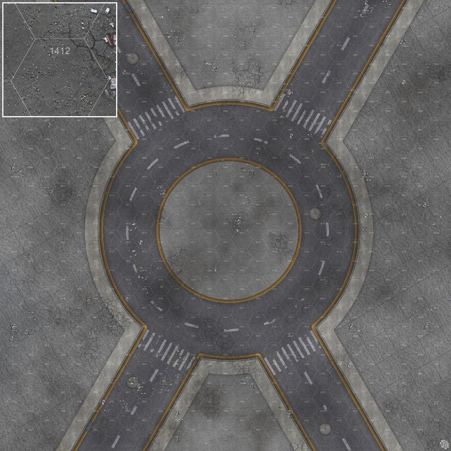Mats by Mars: Crime Alley (Circle) Tabletop Wargaming Play Mat