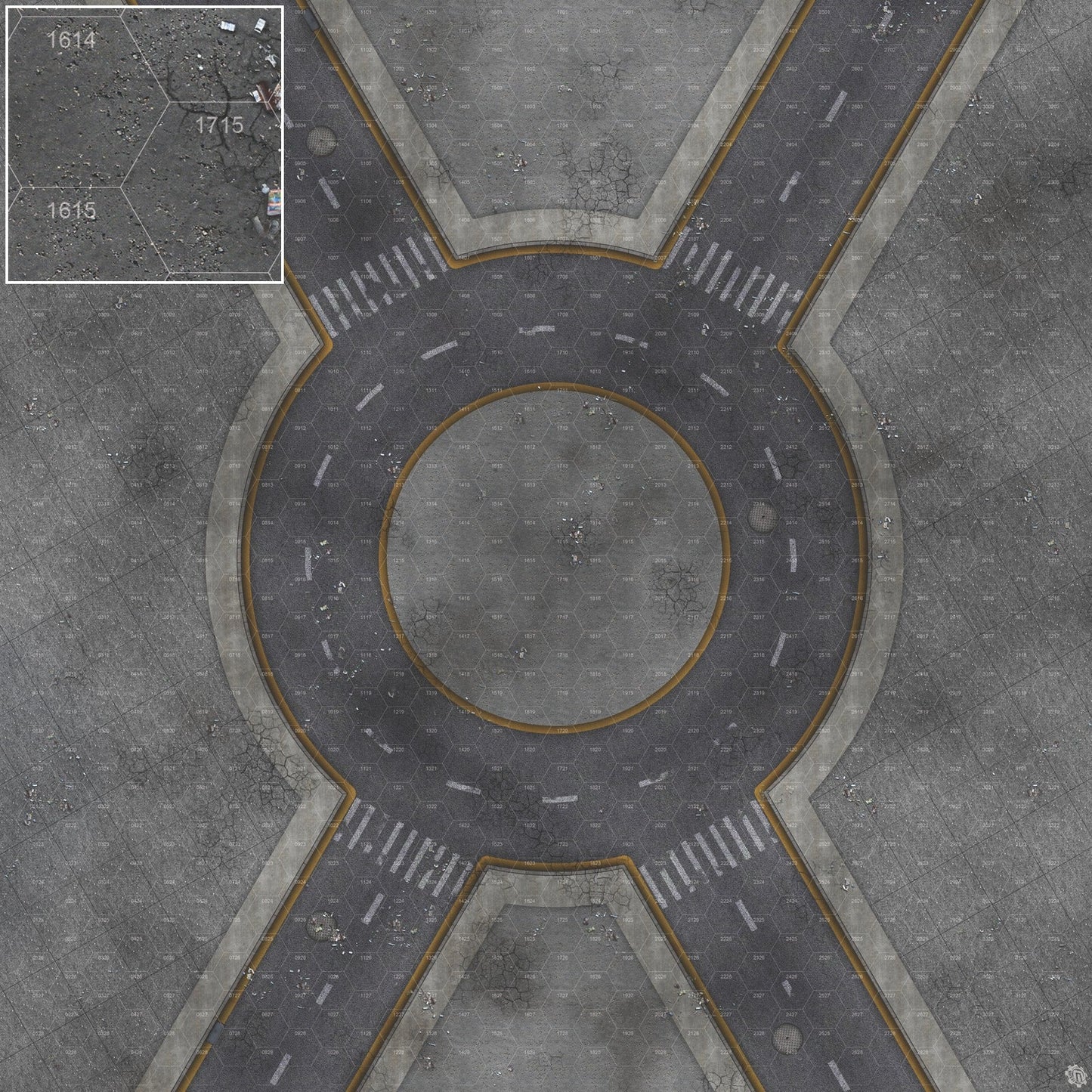 Mats by Mars: Crime Alley (Circle) Tabletop Wargaming Play Mat