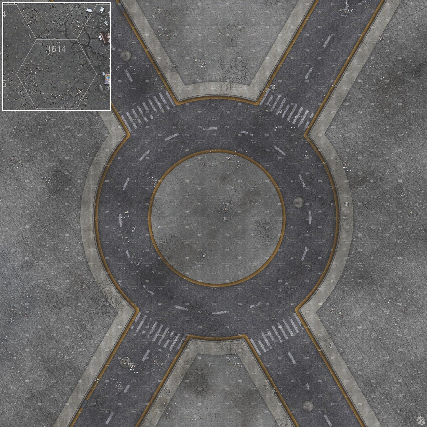 Mats by Mars: Crime Alley (Circle) Tabletop Wargaming Play Mat