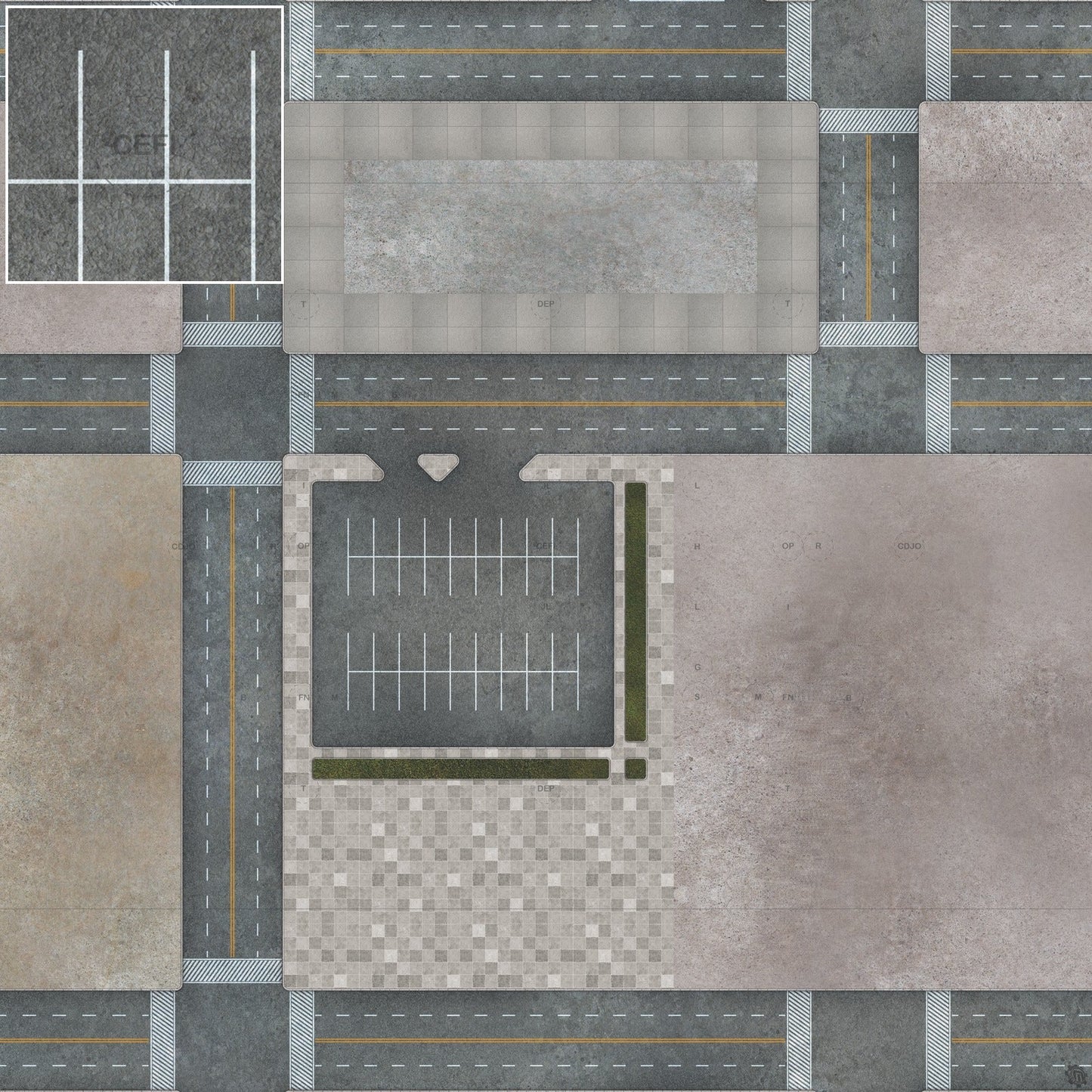 Mats by Mars: Streets of Justice B Tabletop Wargaming Play Mat