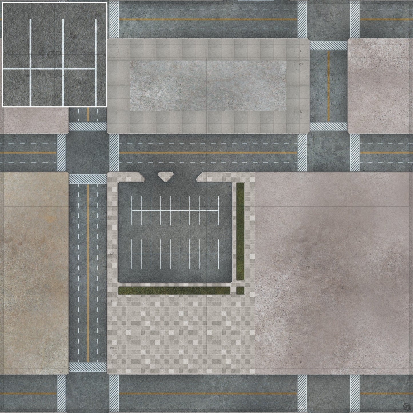 Mats by Mars: Streets of Justice B Tabletop Wargaming Play Mat