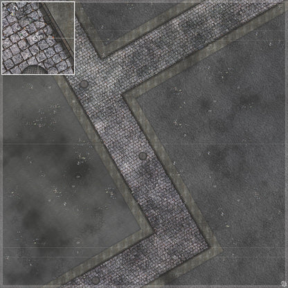 Mats by Mars: Victorian Alley (Bend Rd) Tabletop Wargaming Play Mat