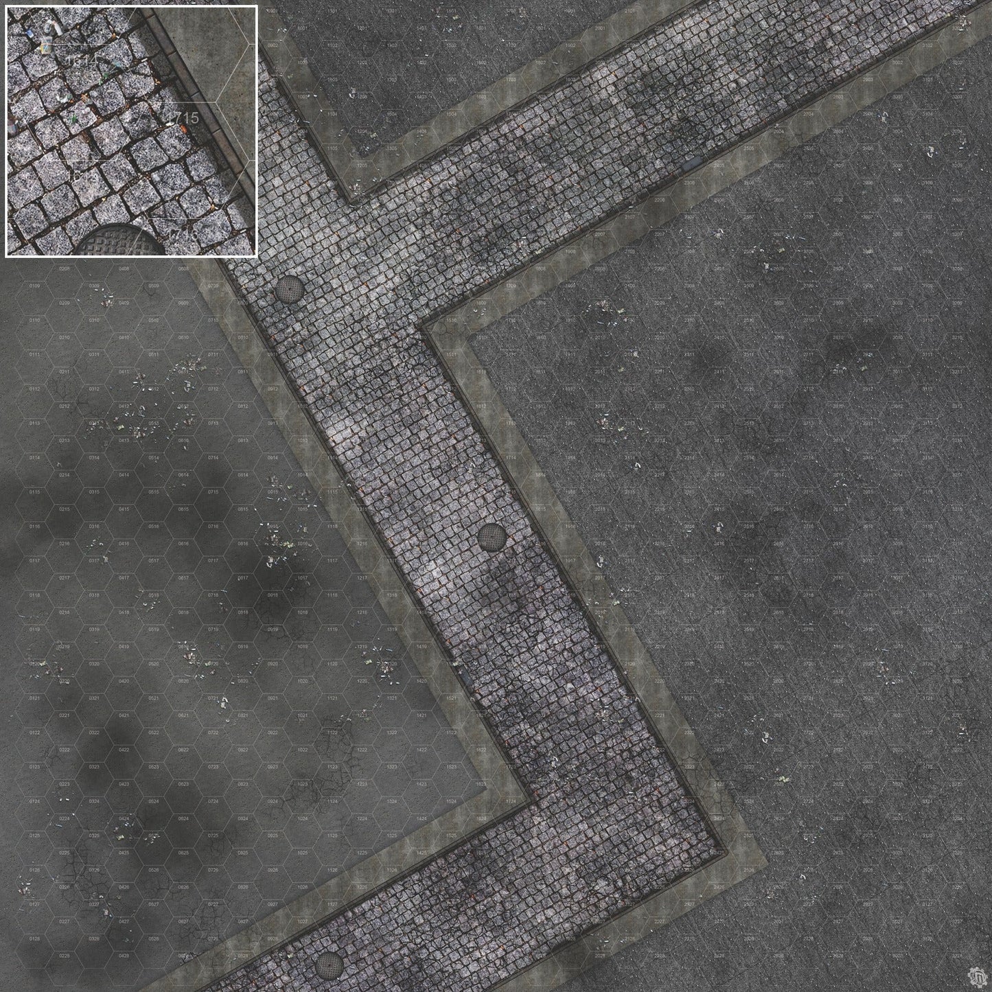 Mats by Mars: Victorian Alley (Bend Rd) Tabletop Wargaming Play Mat