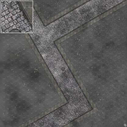 Mats by Mars: Victorian Alley (Bend Rd) Tabletop Wargaming Play Mat
