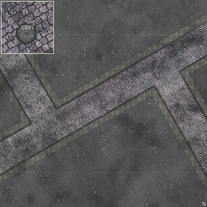 Mats by Mars: Victorian Alley (Intersection) Tabletop Wargaming Play Mat