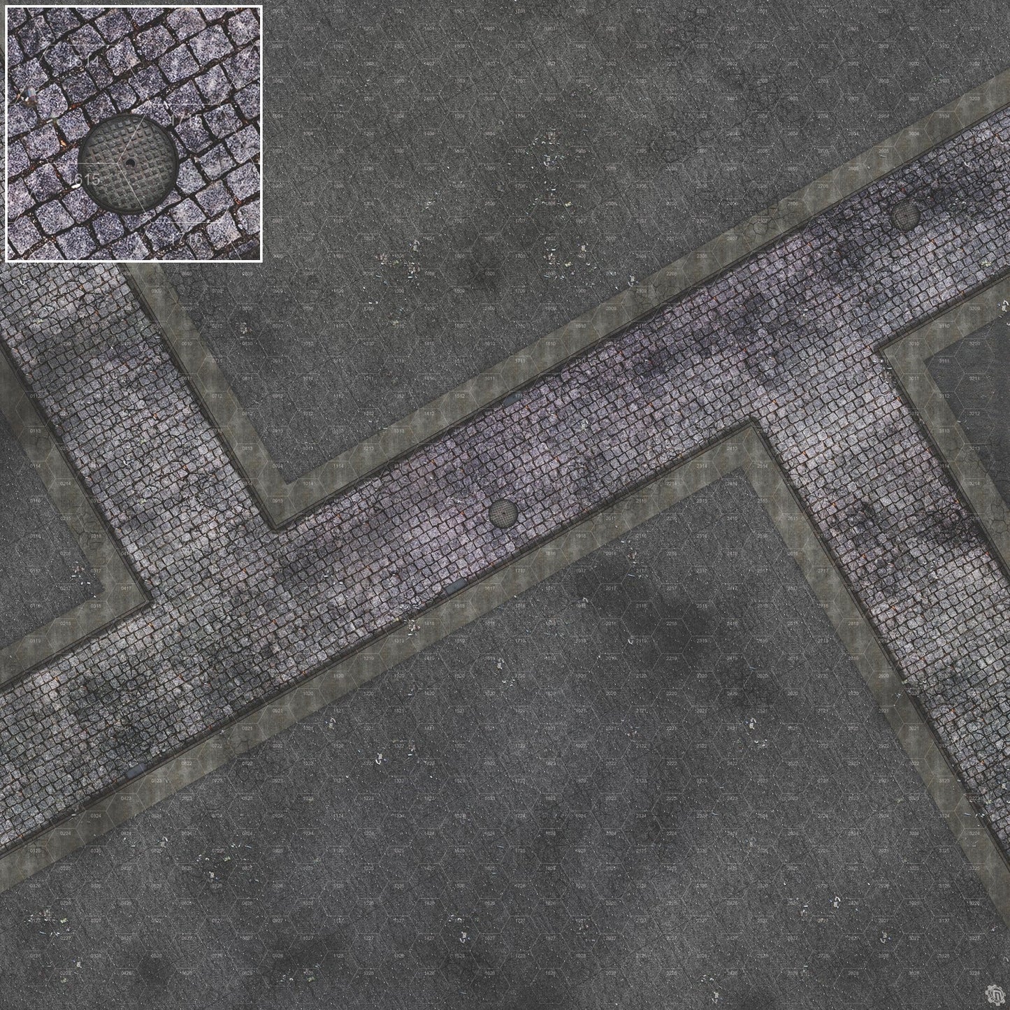 Mats by Mars: Victorian Alley (Intersection) Tabletop Wargaming Play Mat