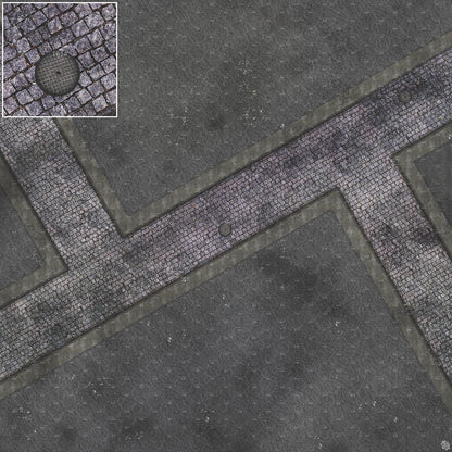 Mats by Mars: Victorian Alley (Intersection) Tabletop Wargaming Play Mat