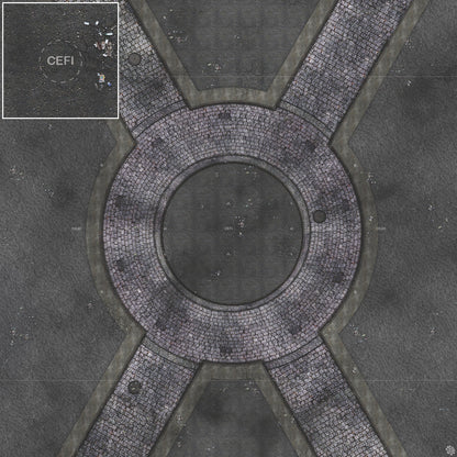 Mats by Mars: Victorian Alley (Circle) Tabletop Wargaming Play Mat